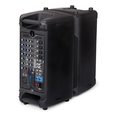 Samson Expedition XP800 All in One Public Address PA Speaker System with PAIR 2 Way 8" Powered Speakers, 800W Amplifier, Removable 8 Channel Audio Mixer, and 4 Line In / Microphone Inputs with Bluetooth Connectivity