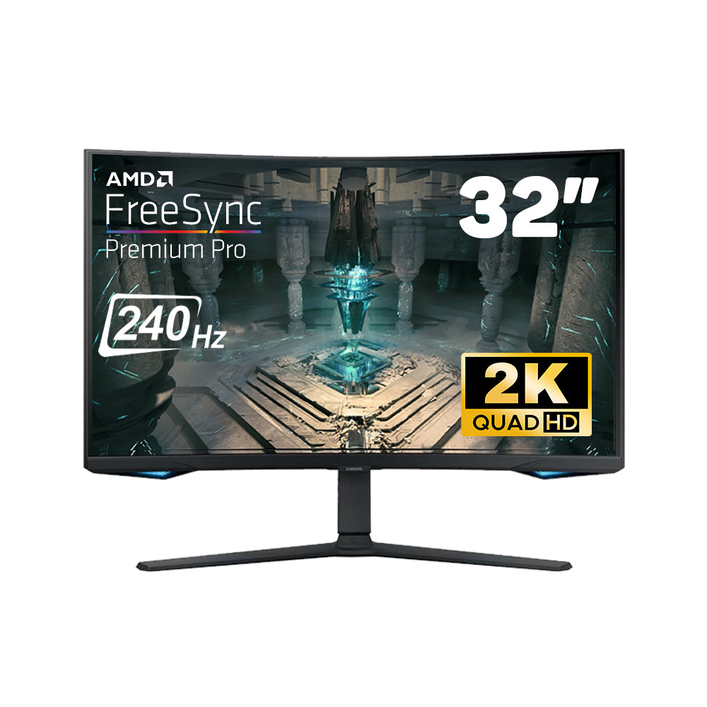 Samsung 32" 240Hz Quad HD VA Odyssey G6 Curved Gaming Monitor with AMD FreeSync Premium Pro & Adjustable Ergonomic Design for Computer Game PC Setup - G65B LS32BG652EEXXY