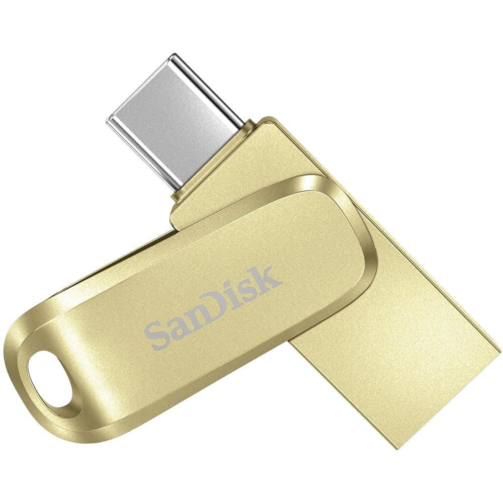 SanDisk Ultra Dual Drive Luxe 512GB USB A 3.2 Gen 1 to Type-C OTG Flash Drive with 400MB/s Read Speed and SanDisk Memory App Support | Gold, Silver