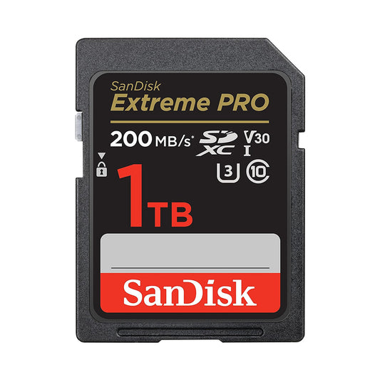 SanDisk Extreme PRO 1TB SD Card UHS-I SDXC Class 10 V30 U3 with 200MB/s Read and 140MB/s Write Speed for Camera and Photography | SDSDXXD-1T00-GN4IN