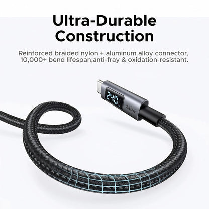 UGREEN 1 Meter USB-C to USB-C PD 3.1 Fast Charging Cable w/ Smart LED Display 240W 480Mbps | L530