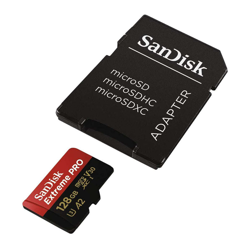 Sandisk Extreme Pro Micro SD Card 128GB UHS-I SDXC Class 10, 200mb/s and 90mb/s Read and Write Speed A2 with Adapter | Model - SDSQXCD-128G-GN6MA