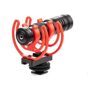 [CLEARANCE] Saramonic Vmic Mini II Unidirectional Condenser  Camera-Mount Shotgun Microphone 3.5mm TRS / TRSS with Dual Rycote Lyre Suspension, Furry Windscreen, Cardioid Pickup Pattern for Camera, Smartphone, Vlogging, Recording