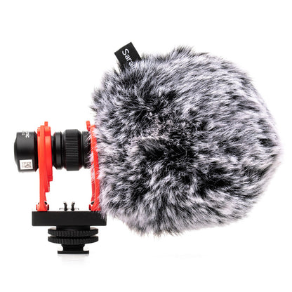 [CLEARANCE] Saramonic Vmic Mini II Unidirectional Condenser  Camera-Mount Shotgun Microphone 3.5mm TRS / TRSS with Dual Rycote Lyre Suspension, Furry Windscreen, Cardioid Pickup Pattern for Camera, Smartphone, Vlogging, Recording