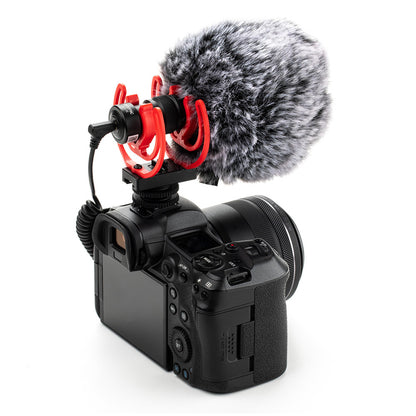 [CLEARANCE] Saramonic Vmic Mini II Unidirectional Condenser  Camera-Mount Shotgun Microphone 3.5mm TRS / TRSS with Dual Rycote Lyre Suspension, Furry Windscreen, Cardioid Pickup Pattern for Camera, Smartphone, Vlogging, Recording