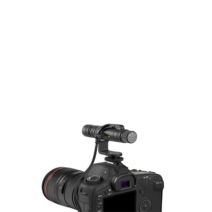 [CLEARANCE] Saramonic Vmic Mini S Multi-Pattern Condenser Camera-Mount Shotgun Microphone 3.5mm TRS / TRRS w/  3 Selectable Polar Pickup Patterns, 360 Degree Rotatable Shock Mount for Camera, Smartphones, Vlogging, ASMR, Recording, Mobile Journalism