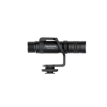 [CLEARANCE] Saramonic Vmic Mini S Multi-Pattern Condenser Camera-Mount Shotgun Microphone 3.5mm TRS / TRRS w/  3 Selectable Polar Pickup Patterns, 360 Degree Rotatable Shock Mount for Camera, Smartphones, Vlogging, ASMR, Recording, Mobile Journalism