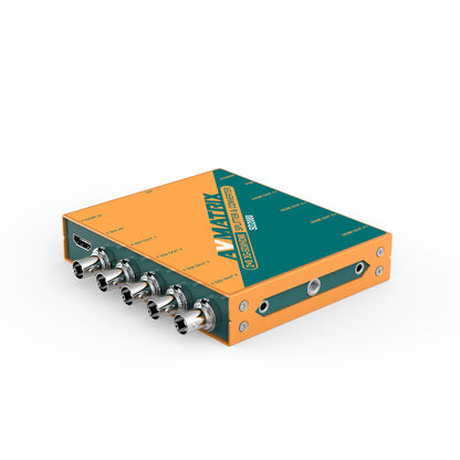 AVMatrix SD2080 2×8 SDI/ HDMI Splitter & Converter with SDI Equalization and Re-Clock, Auto detected 1xHDMI/1x3G-SDI Input, 1080p60 Video I/O, DIP Switches, USB and Threaded Locking DC Power Supply