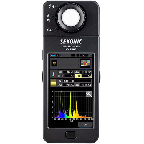 Sekonic C-800 Spectrometer Color Meter Calibrator with 1600-40,000K Color Temperature Range, SSI / CRI / TLCI / TM-30-15 Analyzer, 4.3" Touchscreen for Professional Photographers, Videographers, Cinematographers Lighting Studio & Eqiupment