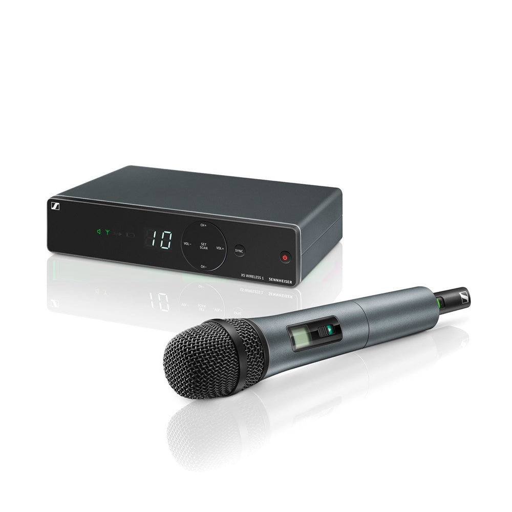 Sennheiser XS WIRELESS 1 Vocal Set Wireless Cardioid Microphone System with Up to 10 Compatible Channels, EM-XSW 1 UHF Receiver, e825 Mic Capsule, HH Transmitter, Selectable UHF Frequencies  - Audio Components | XSW 1-825-A