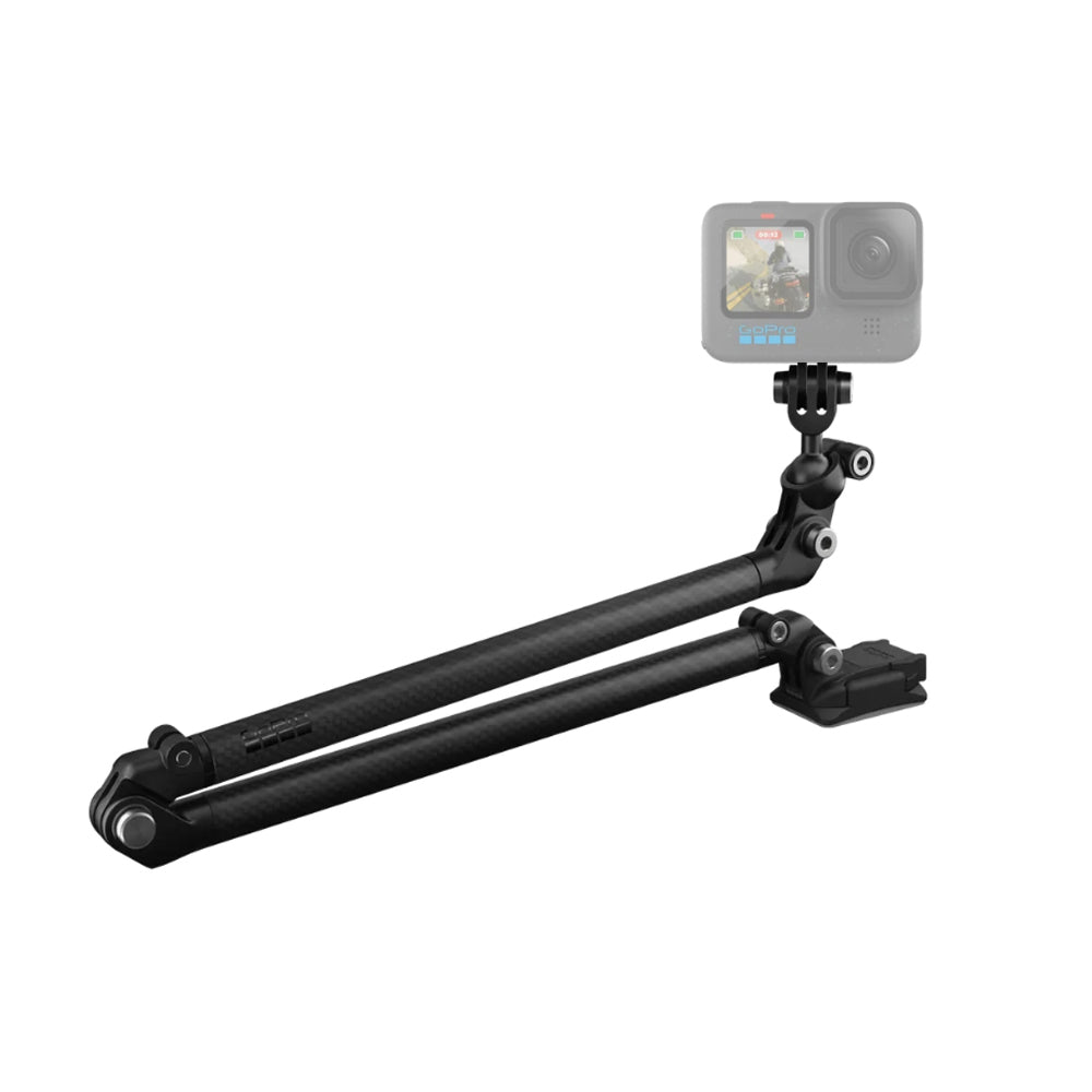 GoPro Carbon Fiber Boom + Adhesive Mount with 10" to 21" Extension Arms and 360 Degree Ball Joint for Action Cameras and Vlogging | AEXTM-001