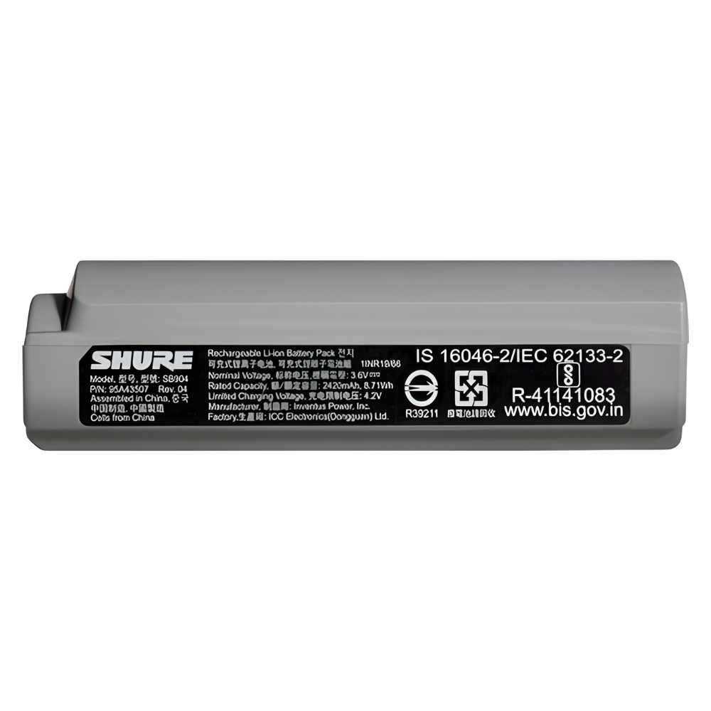 Shure SB904 2420mAh Rechargeable Lithium‑Ion Battery + SBC10-904 Single‑Bay Charger Station