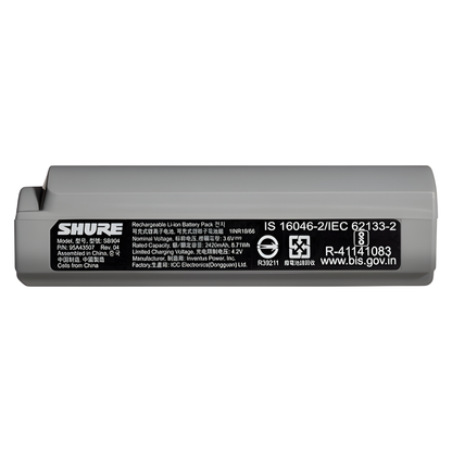 Shure SB904 2420mAh Rechargeable Lithium‑Ion Battery + SBC10-904 Single‑Bay Charger Station
