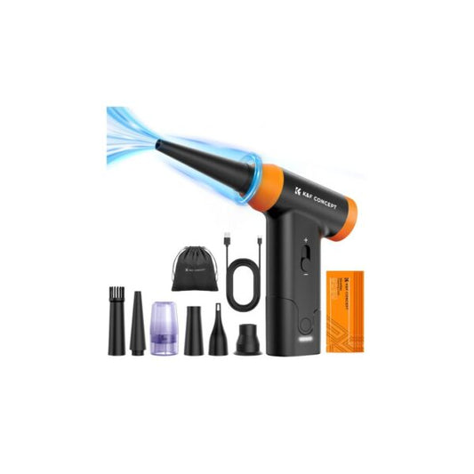 K&F Concept Compressed Jet Air Duster Portable Blower 2500mAh with Adjustable 150000 RPM, 6 Nozzle Styles, USB Type C Port for Deep Clean PC Computer, Camera Lens