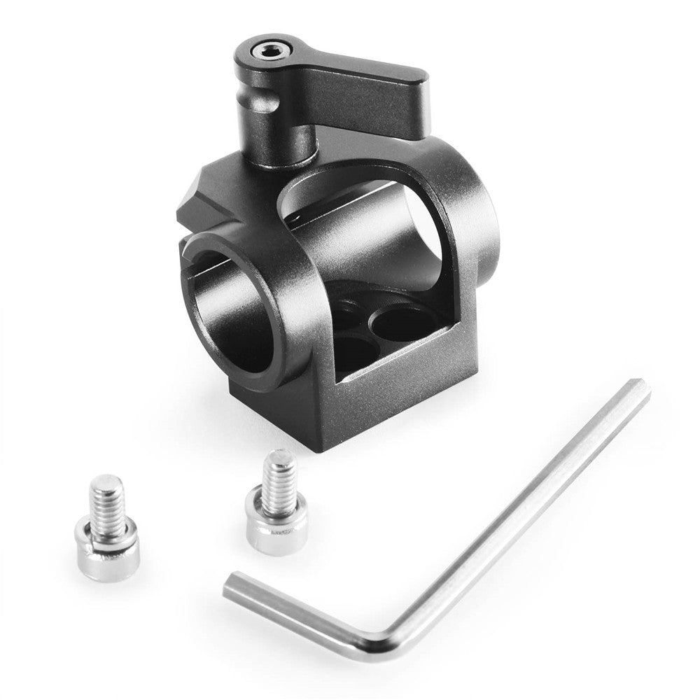 SmallRig LWS 15mm Single Rod Clamp with Counterbore Holes, Built-in 1/4"-20 Threaded Holes, Quick Lock with Thumbscrew for Top Handles and Camera Stabilizer 1995