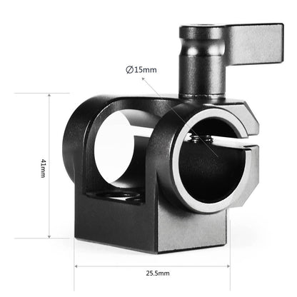 SmallRig LWS 15mm Single Rod Clamp with Counterbore Holes, Built-in 1/4"-20 Threaded Holes, Quick Lock with Thumbscrew for Top Handles and Camera Stabilizer 1995