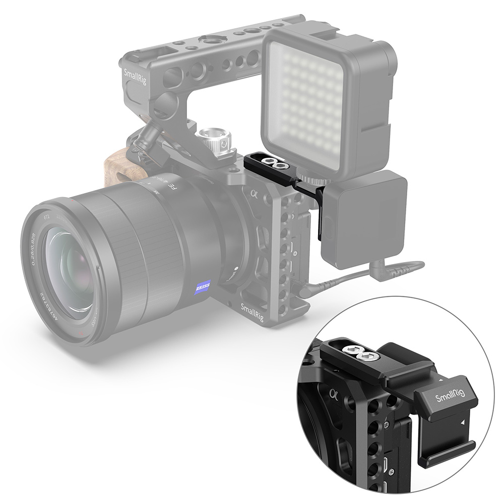 SmallRig Dual Cold Shoe Mount Extension with Anti-Slip Design and 1/4"-20 Captive Screws for Microphone & LED Light, Camera Cages & Rig 2881