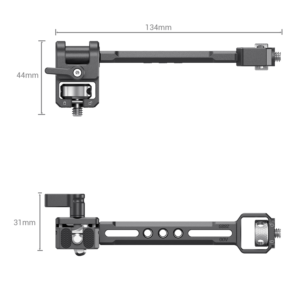 SmallRig Adjustable Monitor Mount with 1Kg Max Payload, 1/4"-20 Mounting Thumbscrew, Built-in Rosette Plate, 360 Degree Tilt and Rubber Pads for Select DJI, Zhiyun & Moza Handheld Gimbal Stabilizers 2889