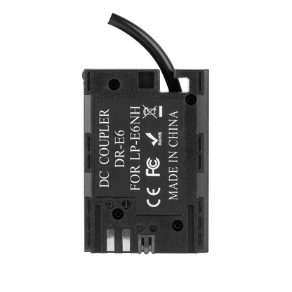 SmallRig 5.5/2.1mm DC Power Male Connector to LP-E6 Dummy Battery Charging Cable for NP-F Battery Plate & LP-E6 Battery-Powered Cameras 2919
