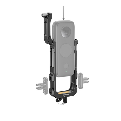 SmallRig Form-Fitting Aluminum Protective Utility Frame with Silicone Lens Cap, Knurled Locking Screw, Foldable & Detachable Mounting Fingers for Insta360 ONE X2 Cameras 2923