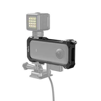 SmallRig Form-Fitting Aluminum Protective Utility Frame with Silicone Lens Cap, Knurled Locking Screw, Foldable & Detachable Mounting Fingers for Insta360 ONE X2 Cameras 2923