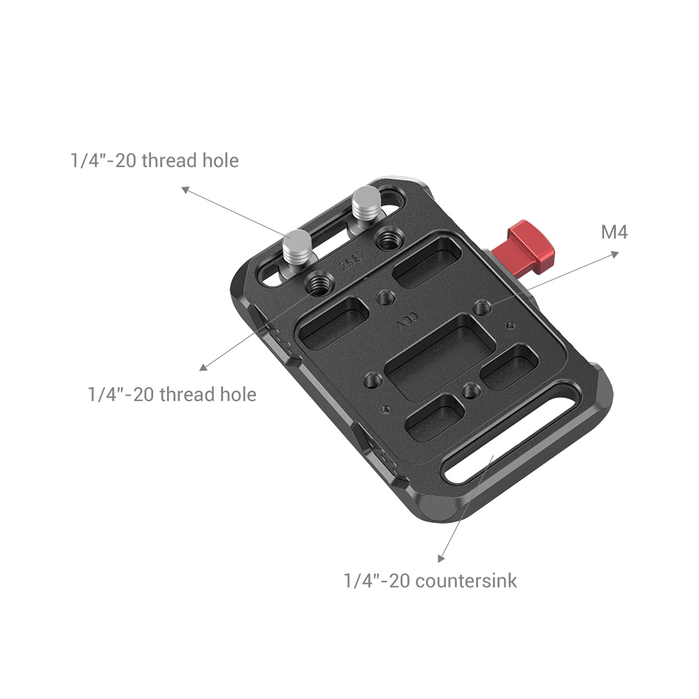 SmallRig Mini V Mount Battery Plate with 1/4"-20 Screw & Allen Wrench, Multiple Mounting Points and Anti-Twist Design with Aluminum Alloy Material for Cameras V Mount Batteries 2987