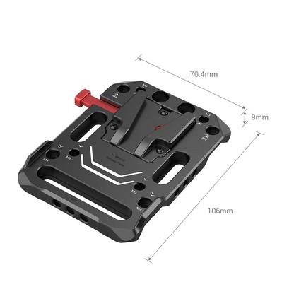 SmallRig V Mount Battery Plate with M4 and M3 Countersinks, ARRI 3/8"-16 Threaded holes, 1/4-20" M4 Screw with Anti-Twist Design for Cameras V Mount Batteries & Blackmagic URSA Mini 2988