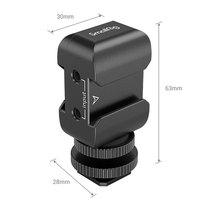 [CLEARANCE] SmallRig Two-in-One Mic Bracket Cold Shoe Mount with 1/4"-20 Threaded Holes and Audio Line for RODE Wireless GO and Saramonic Blink Microphone Support 2996