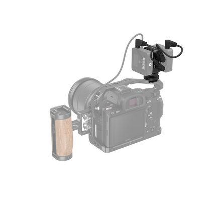 [CLEARANCE] SmallRig Two-in-One Mic Bracket Cold Shoe Mount with 1/4"-20 Threaded Holes and Audio Line for RODE Wireless GO and Saramonic Blink Microphone Support 2996