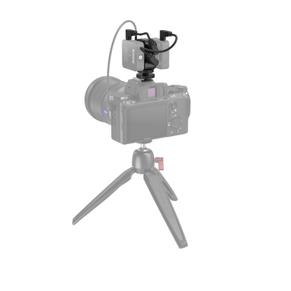 [CLEARANCE] SmallRig Two-in-One Mic Bracket Cold Shoe Mount with 1/4"-20 Threaded Holes and Audio Line for RODE Wireless GO and Saramonic Blink Microphone Support 2996