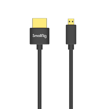 SmallRig Ultra Slim 4K Mini / Micro HDMI Male to Male Video Cable (C to A) (D to A) with 3.6mm Outer Diameter, Cable Tie and PVC Material for Camera Rig (35mm, 55mm) 3040 3041 3042B 3043
