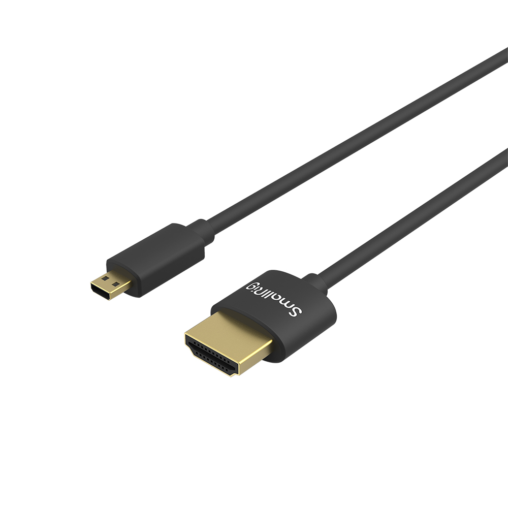 SmallRig Ultra Slim 4K Mini / Micro HDMI Male to Male Video Cable (C to A) (D to A) with 3.6mm Outer Diameter, Cable Tie and PVC Material for Camera Rig (35mm, 55mm) 3040 3041 3042 3043