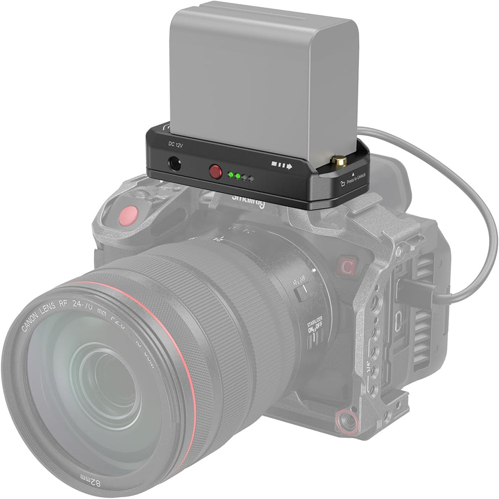SmallRig NP-F/L-Series Aluminum Battery Plate with 18W USB Type-C Input / Output Port, LED Status Indicators, 12 and 7.4 VDC Barrel Outputs for Sony L-Series Camera 3168