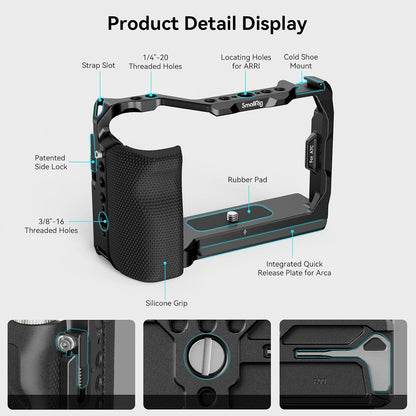 SmallRig 3212 Durable Camera Cage with Anti Twist Side Lock Feature Suitable for Sony A7C Camera