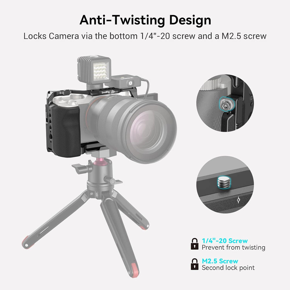 [CLEARANCE] SmallRig 3212 Durable Camera Cage with Anti Twist Side Lock Feature Suitable for Sony A7C Camera