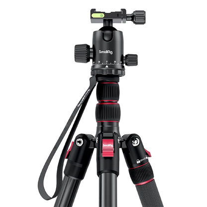 SmallRig CT-10 / CT-20 Lightweight 4-Section Aluminum Travel Tripod with Monopod Camera Stand with Ball Head, 71" / 78.7" Max Height, 15kg Load Capacity, Smartphone Holder and Quick Release Plate, Carrying Bag 3935 3474C