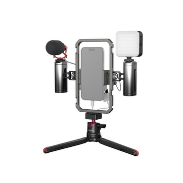 [CLEARANCE] SmallRig All-in-One Classic / Ultra Video Kit with Mobile Phone Cage, Power Bank Holder, Mini Tripod, Side Handle, Video Light, Wave S1 Lite On-Camera Microphone and Carrying Bag for Smartphone Vlogging & Live Streaming 3384B 3591C