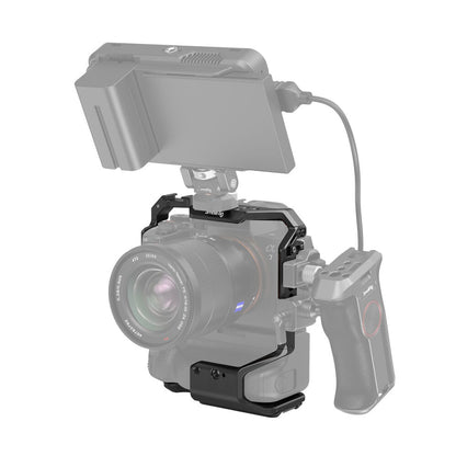 [CLEARANCE] SmallRig Formfitting Camera Cage with VG-C4EM Battery Grip Support, Multiple 1/4"-20 & 3/8"-16 Threads, NATO Rail & One Cold Shoe Mount for Sony Alpha a1 and Select Alpha a7 Mirrorless Cameras 3594
