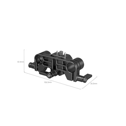 [CLEARANCE] SmallRig 15mm LWS Matte Box and Lens Support with 0.8" Vertical Adjustment and Adjustable Wingnut and Anti-Twist Design, 1/4"-20 Screws Compatible for Camera Rail Support System and Lenses 3652