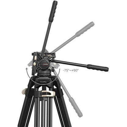SmallRig AD-01 Heavy Duty Fluid Tripod with 8Kg Load Capacity and 360 Degree Rotatable Head with Built-in Spanner for Indoor/Outdoor Photography