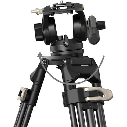 SmallRig AD-01 Heavy Duty Fluid Tripod with 8Kg Load Capacity and 360 Degree Rotatable Head with Built-in Spanner for Indoor/Outdoor Photography