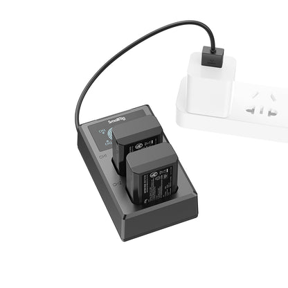 SmallRig NP-FW50 Rechargeable Replacement Battery (2-Pack) 7.4V 1030mAh with 5V USB Type C Dual Battery Charger Kit for Sony ZV-E10, Alpha a5100, a6000, a6300, a6400, a6500, Alpha a7, a7 II, a7R, a7R II, a7S, a7S II, DSC-RX10 III | 3818