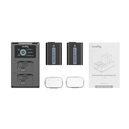 SmallRig NP-FW50 Rechargeable Replacement Battery (2-Pack) 7.4V 1030mAh with 5V USB Type C Dual Battery Charger Kit for Sony ZV-E10, Alpha a5100, a6000, a6300, a6400, a6500, Alpha a7, a7 II, a7R, a7R II, a7S, a7S II, DSC-RX10 III | 3818
