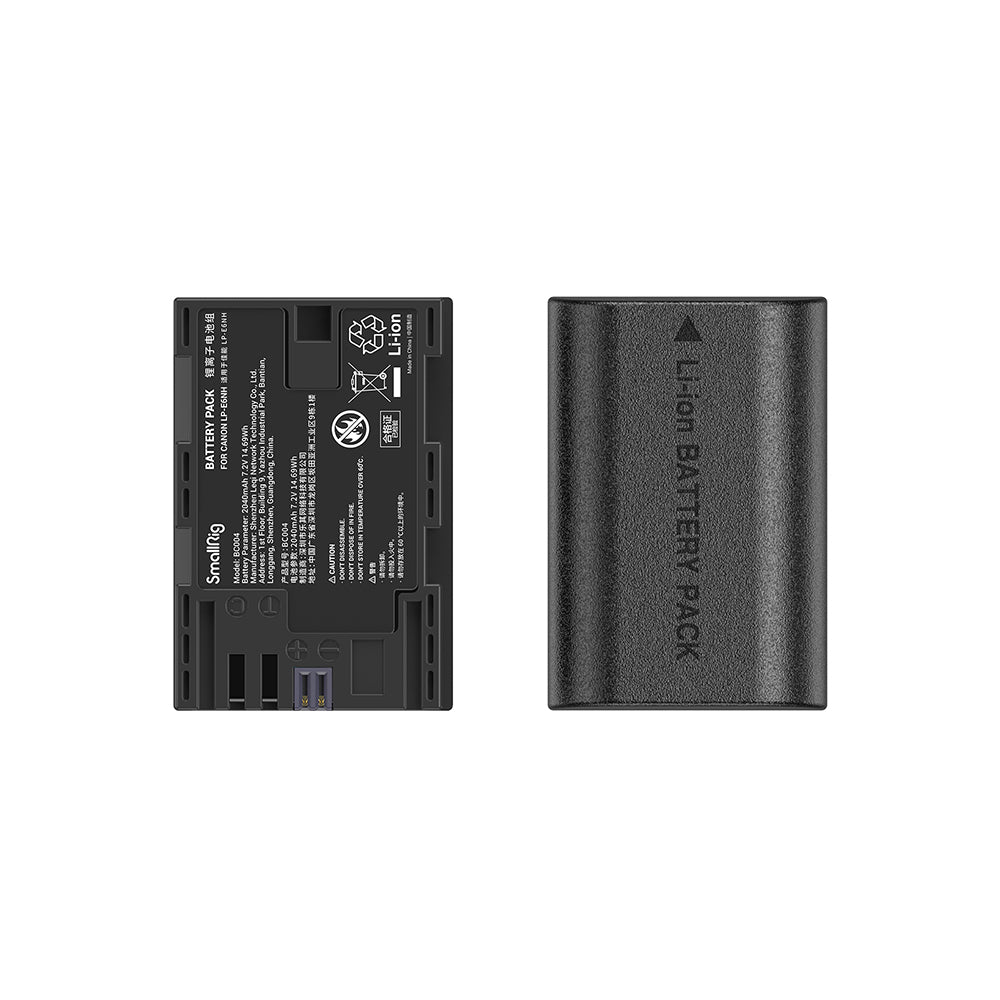 SmallRig LP-EBNH Rechargeable Replacement Battery (2-Pack) 7.2V 2040mAh with 5V USB Type C Dual Battery Charger Kit for Canon EOS R6, EOS R, EOS RS, EOS 6D, EOS 80D, EOS 70D, EOS 6D Mark II, EOS 90D, EOS 5D Mark III/IV DSLR Cameras | 3821