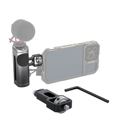 [CLEARANCE] SmallRig Smartphone Side Handle with Built-In Wireless Shutter Remote, Flexible Up/Down Adjustment, 1/4"-20 Case or Cage Connection and Top Cold Shoe Mount for Professional Shooting | 3838