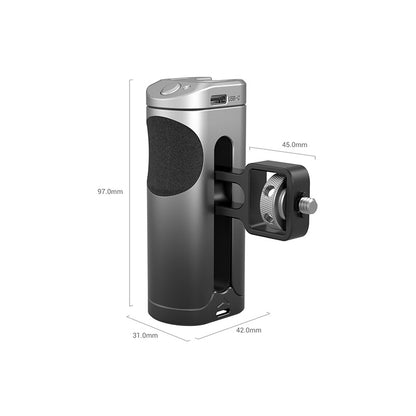 [CLEARANCE] SmallRig Smartphone Side Handle with Built-In Wireless Shutter Remote, Flexible Up/Down Adjustment, 1/4"-20 Case or Cage Connection and Top Cold Shoe Mount for Professional Shooting | 3838