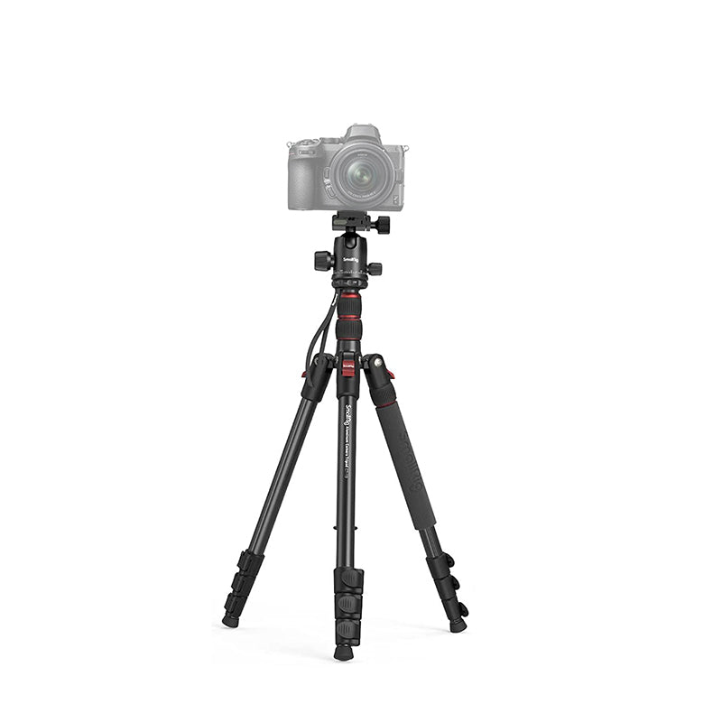 SmallRig CT-10 / CT-20 Lightweight 4-Section Aluminum Travel Tripod with Monopod Camera Stand with Ball Head, 71" / 78.7" Max Height, 15kg Load Capacity, Smartphone Holder and Quick Release Plate, Carrying Bag 3935 3474C