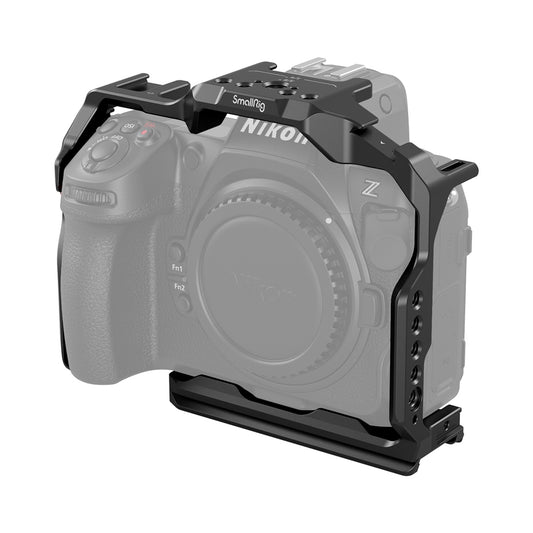 SmallRig Aluminum Formfitting Full Camera Cage for Nikon Z8 with Arca-Swiss Type Quick Release Plate, 1/4"-20 Threaded Holes, ARRI 3/8" -16 Locating Holes, Cold Shoe Mount, NATO Rail, Strap Hole, and QD Socket Support | 3940