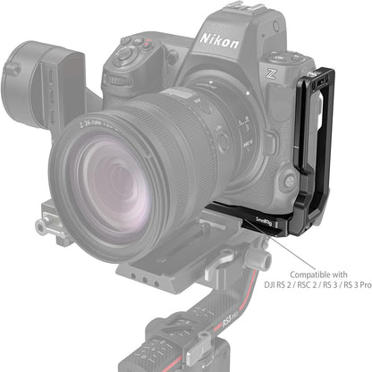 SmallRig Aluminum Extendable Camera L-Bracket for Nikon Z8 with Arca-Swiss Type Quick Release Plate, Slotted Side Port Access, 1/4"-20 & 3/8"-16 Threaded Hole, Quick Disconnect Socket | 3942