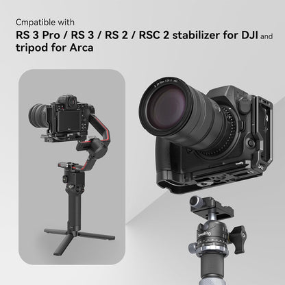 SmallRig Aluminum Extendable Camera L-Bracket for Nikon Z8 with Arca-Swiss Type Quick Release Plate, Slotted Side Port Access, 1/4"-20 & 3/8"-16 Threaded Hole, Quick Disconnect Socket | 3942